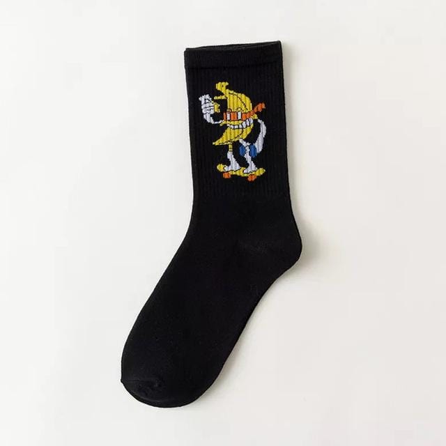 Creative High Quality Fashion Men Hip Hop Cotton Unisex Harajukumen's happy socks Funny Skate Socks