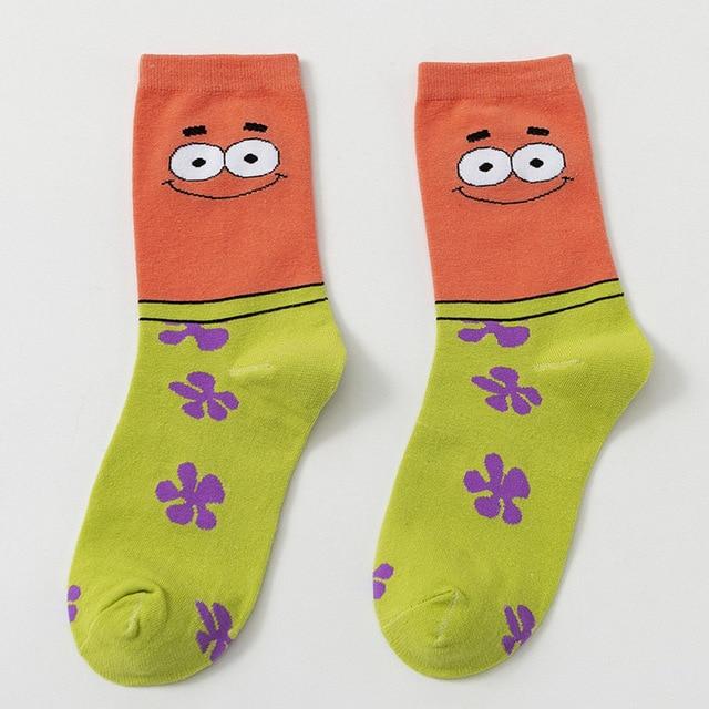 Fashion cotton personality cartoon character socks men and women casual socks unisex Harajuku creative hip hop skateboard socks