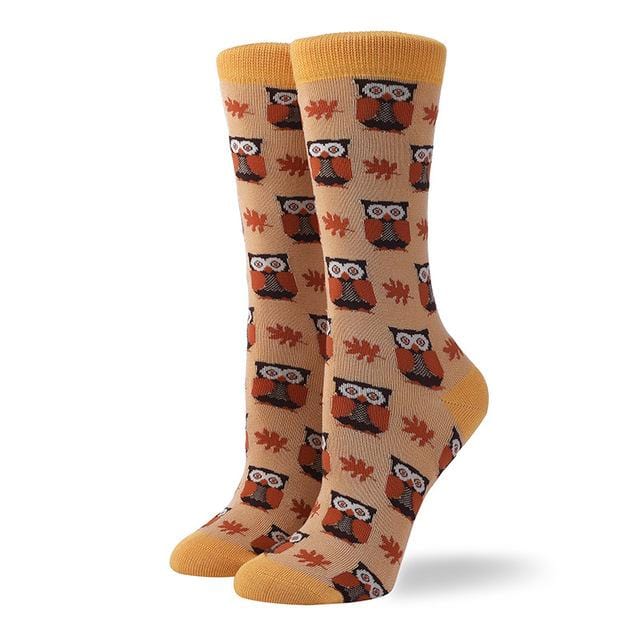 Hot Sale Colorful Women's Cotton Crew Socks Funny Banana Cat Animal Pattern Creative Ladies Novelty Socks For Gifts