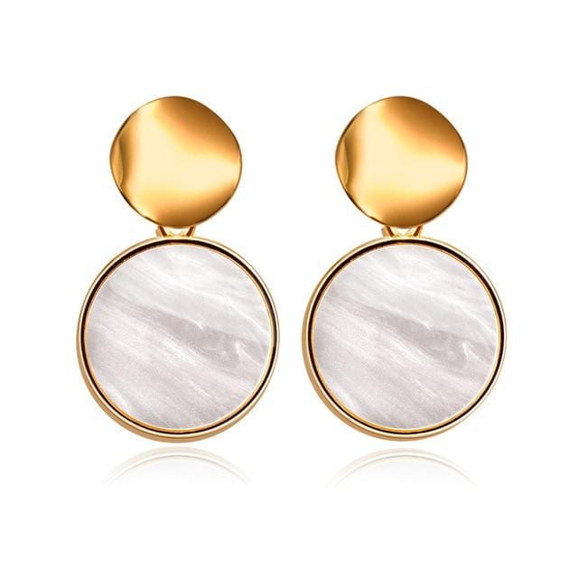 X&P New Korean Heart Statement Drop Earrings 2019 for Women Fashion Vintage Geometric Acrylic Dangle Hanging Earring Jewelry