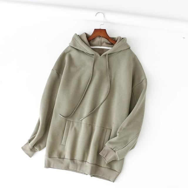 Tangada women fleece hoodie sweatshirts winter japanese fashion 2019 oversize ladies pullovers warm pocket hooded jacket SD60