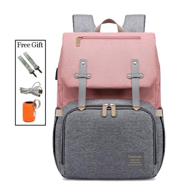 2019 Diaper Bag Mummy Daddy Backpack Baby Stroller Bag Waterproof Oxford Handbag Nursing Nappy Bag Kits USB Rechargeable Holder