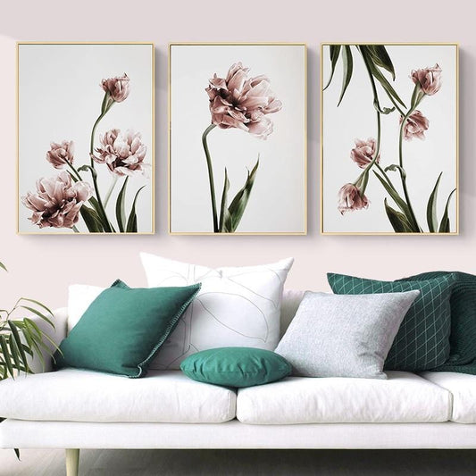 Modern Tulip Flower Prints Wall Art Canvas Paintings Floral Poster Scandinavia Pictures for Living Room Bedroom Home Decorative