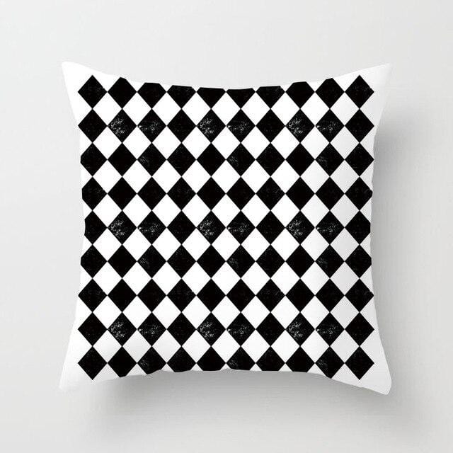 Buy 5 Get 1 Free Black and White Geometric Abstract Decorative Pillowcases Polyester Throw Pillow Case Geometric Pillowcase