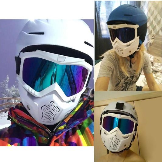 Reedocks Skiing Goggles Modular Mask Detachable Mouth Filter Men Women Ski Snowmobile Snowboard Goggles Snow Winter Ski Glasses