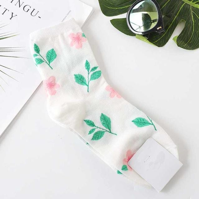 Cute Jacquard/Plants Flowers Pattern Printing Art Socks Women Dandelion/Sunflower Socks Fashion Soft Calcetines Sokken