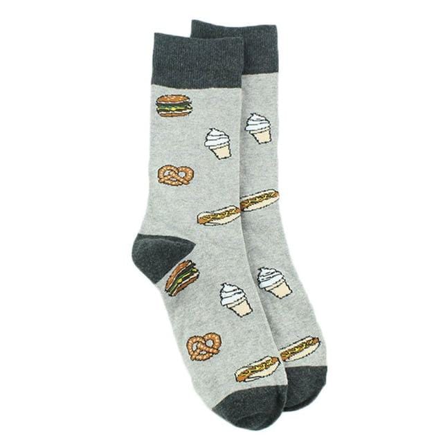 Men's Cotton Funny Socks Harajuku Creative Animal Food Happy Socks Men Dress Wedding Novelty Socks Clacetines Hombre Divertidos