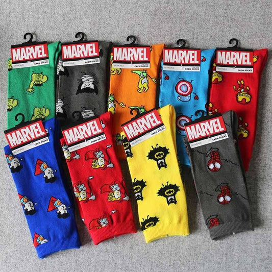 Comics Hero General Socks cartoon Iron Man Captain America Knee-High Warm Stitching pattern Antiskid Casual men Sock