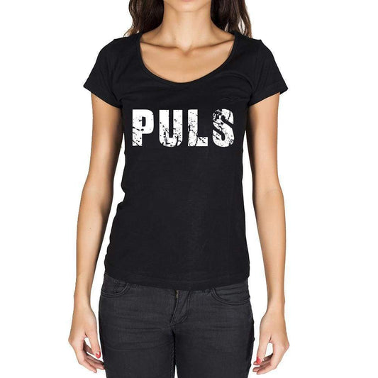 Puls German Cities Black Womens Short Sleeve Round Neck T-Shirt 00002 - Casual