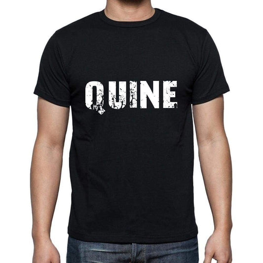 Quine Mens Short Sleeve Round Neck T-Shirt 5 Letters Black Word 00006 - Casual