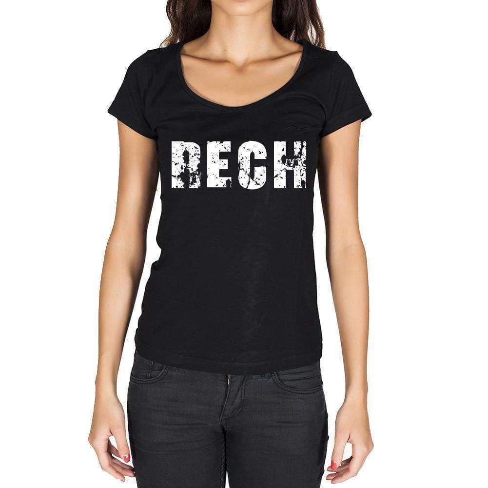 Rech German Cities Black Womens Short Sleeve Round Neck T-Shirt 00002 - Casual