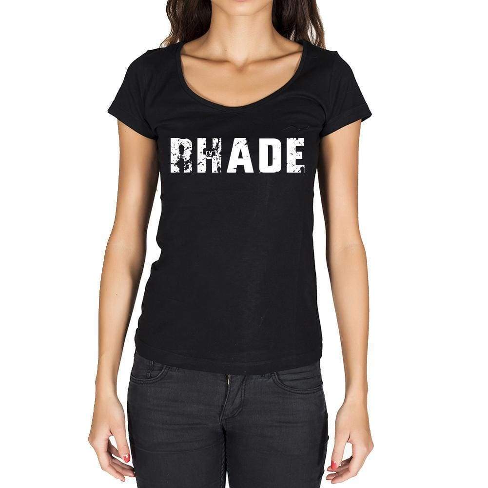 Rhade German Cities Black Womens Short Sleeve Round Neck T-Shirt 00002 - Casual