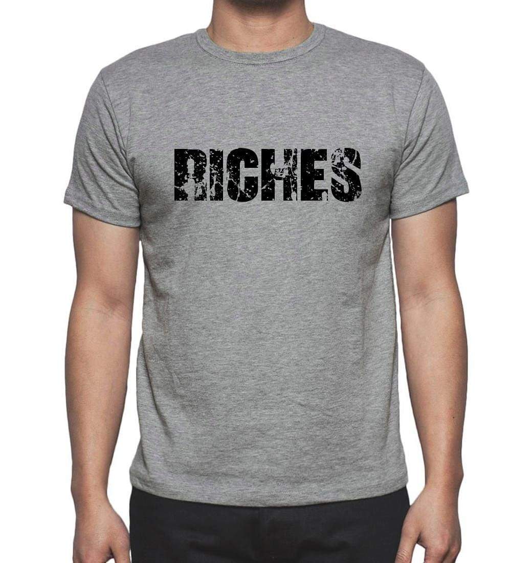 Riches Grey Mens Short Sleeve Round Neck T-Shirt 00018 - Grey / S - Casual