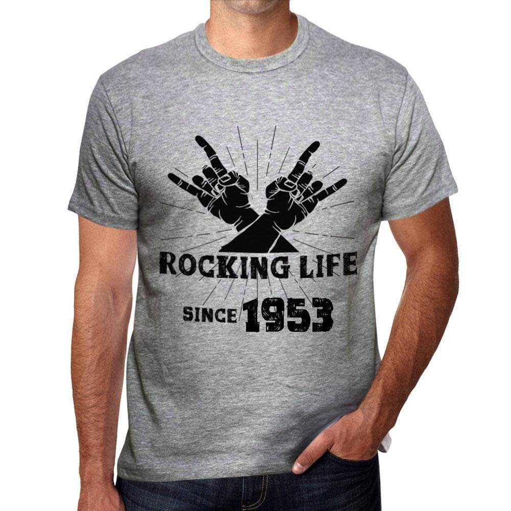 Rocking Life Since 1953 Mens T-Shirt Grey Birthday Gift 00420 - Grey / S - Casual