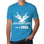 Rocking Life Since 1955 Mens T-Shirt Blue Birthday Gift 00421 - Blue / Xs - Casual
