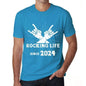 Rocking Life Since 2024 Mens T-Shirt Blue Birthday Gift 00421 - Blue / Xs - Casual