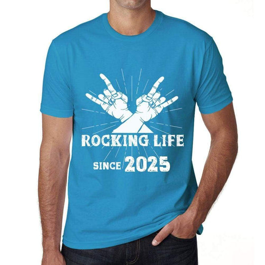 Rocking Life Since 2025 Mens T-Shirt Blue Birthday Gift 00421 - Blue / Xs - Casual
