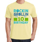 Rockin&rollin 10 Yellow Mens Short Sleeve Round Neck T-Shirt 00278 - Yellow / S - Casual