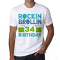 Rockin&rollin 34 White Mens Short Sleeve Round Neck T-Shirt 00339 - White / S - Casual