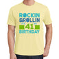 Rockin&rollin 41 Yellow Mens Short Sleeve Round Neck T-Shirt 00278 - Yellow / S - Casual
