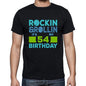 Rockin&rollin 54 Black Mens Short Sleeve Round Neck T-Shirt Gift T-Shirt 00340 - Black / S - Casual
