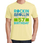 Rockin&rollin 57 Yellow Mens Short Sleeve Round Neck T-Shirt 00278 - Yellow / S - Casual