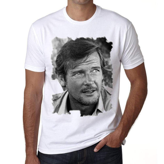 Roger Moore White Mens Short Sleeve Round Neck T-Shirt Gift T-Shirt 00295 - White / S - Casual