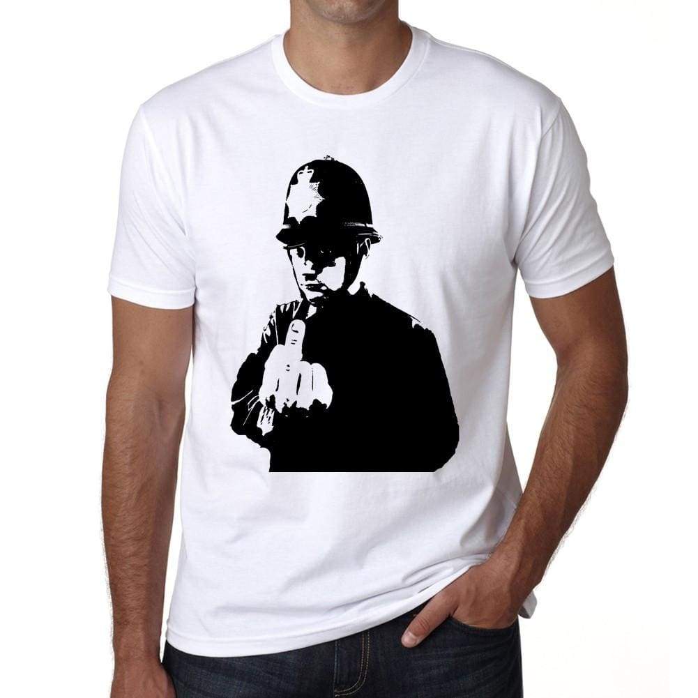 Rude Police Officer Mens Tee White 100% Cotton 00164
