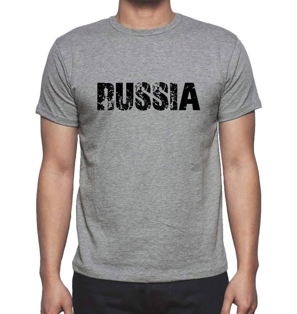 Russia Grey Mens Short Sleeve Round Neck T-Shirt 00018 - Grey / S - Casual