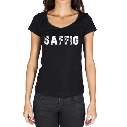 Saffig German Cities Black Womens Short Sleeve Round Neck T-Shirt 00002 - Casual