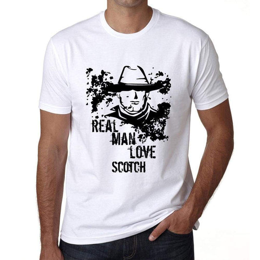 Scotch Real Men Love Scotch Mens T Shirt White Birthday Gift 00539 - White / Xs - Casual