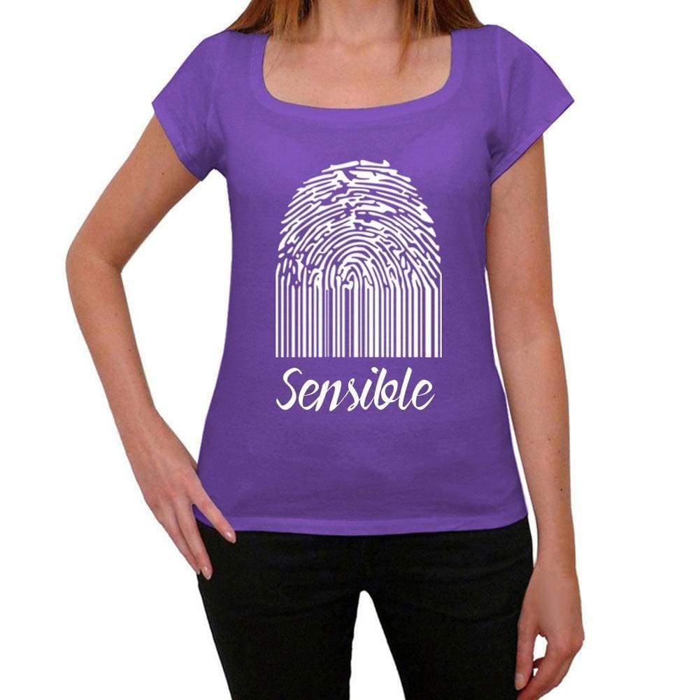 Sensible, Fingerprint, Purple, <span>Women's</span> <span><span>Short Sleeve</span></span> <span>Round Neck</span> T-shirt, gift t-shirt 00310 - ULTRABASIC