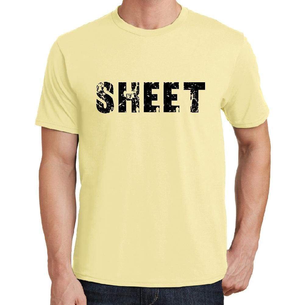 Sheet Mens Short Sleeve Round Neck T-Shirt 00043 - Yellow / S - Casual