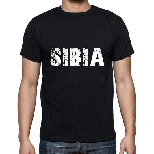 Sibia Mens Short Sleeve Round Neck T-Shirt 5 Letters Black Word 00006 - Casual