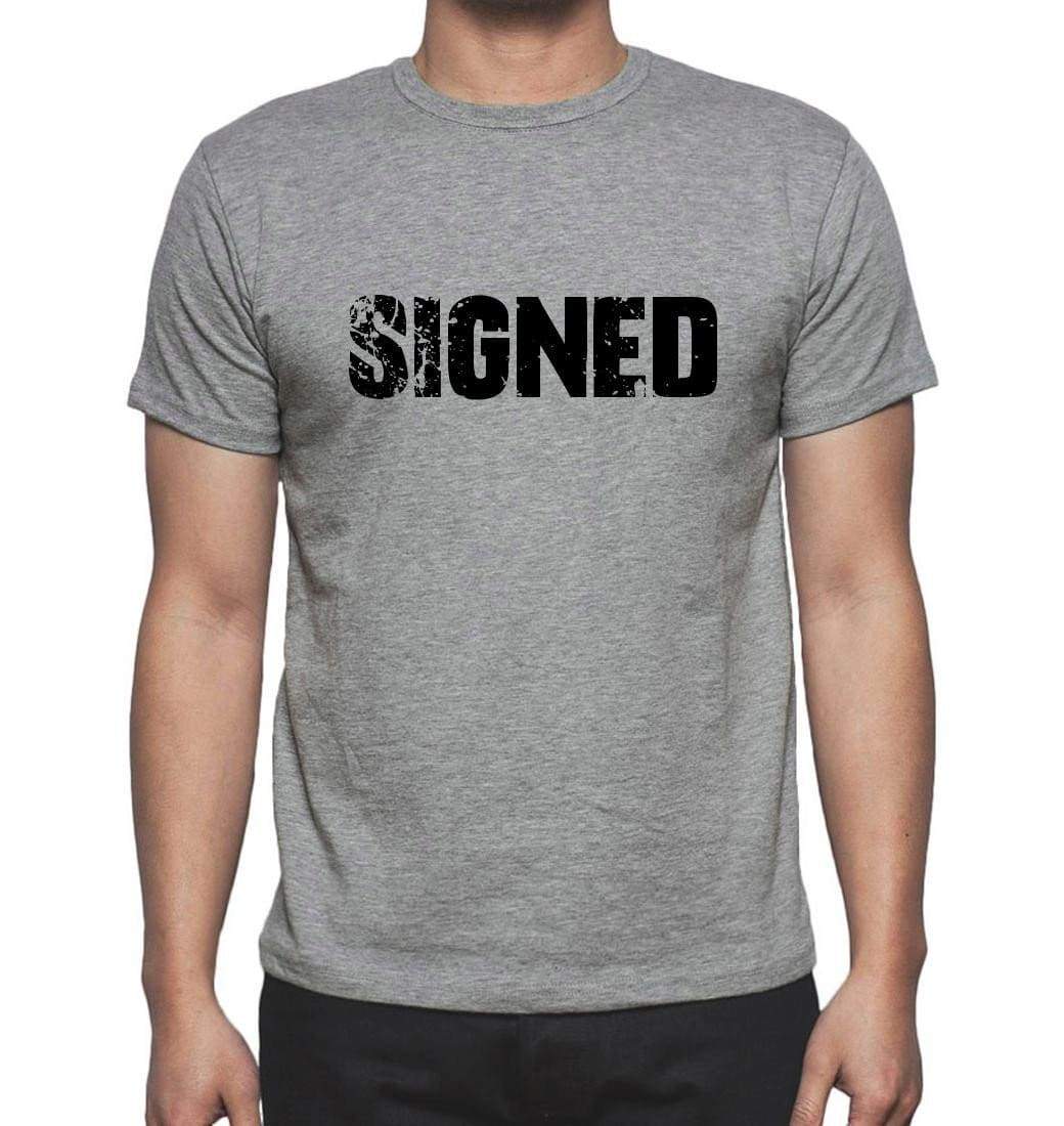 Signed Grey Mens Short Sleeve Round Neck T-Shirt 00018 - Grey / S - Casual