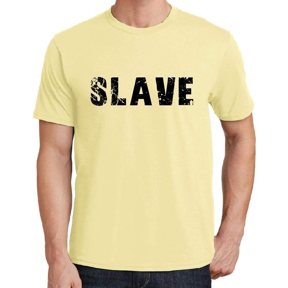 Slave Mens Short Sleeve Round Neck T-Shirt 00043 - Yellow / S - Casual