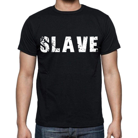 Slave White Letters Mens Short Sleeve Round Neck T-Shirt 00007