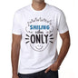 Smiling Vibes Only White Mens Short Sleeve Round Neck T-Shirt Gift T-Shirt 00296 - White / S - Casual