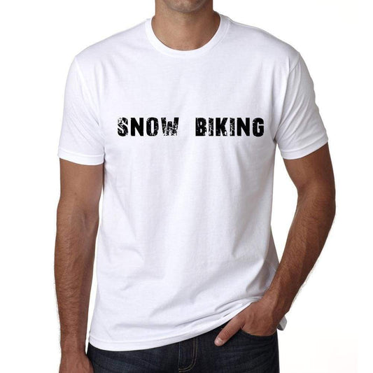 Snow Biking Mens T Shirt White Birthday Gift 00552 - White / Xs - Casual