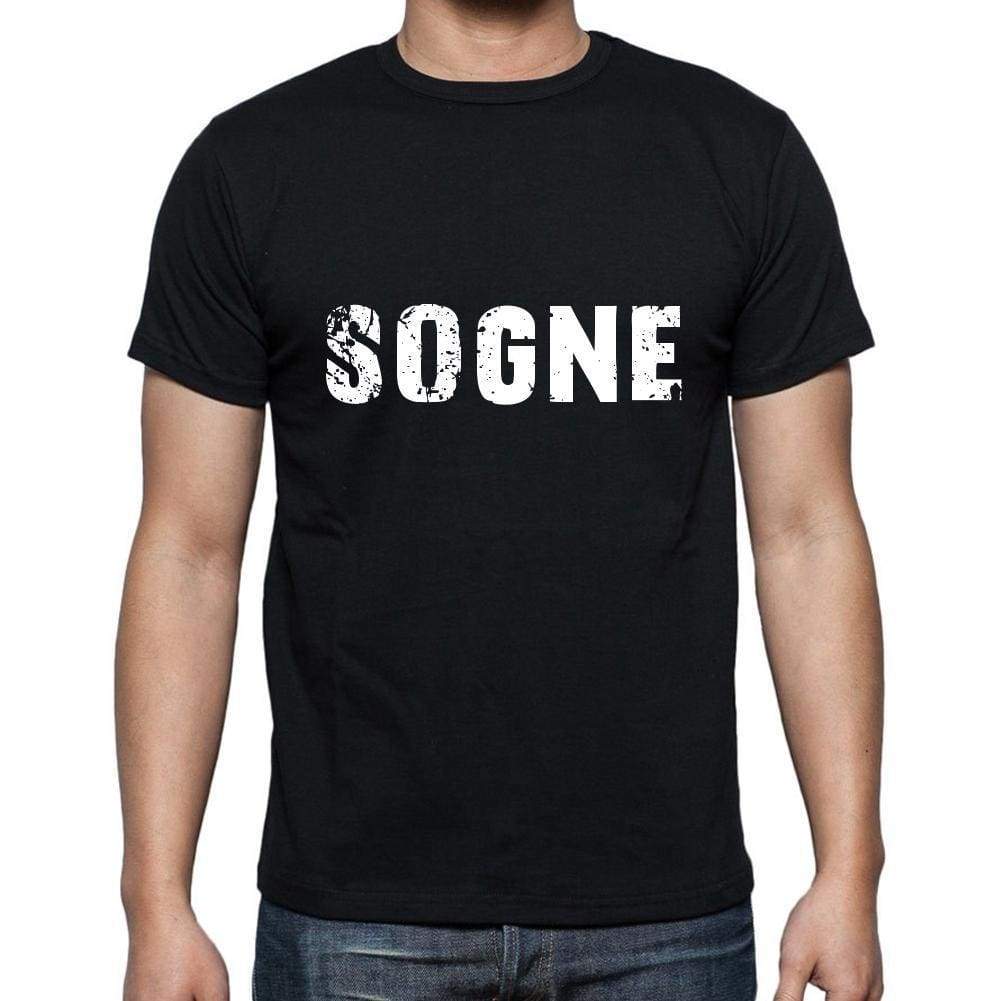Sogne Mens Short Sleeve Round Neck T-Shirt 5 Letters Black Word 00006 - Casual