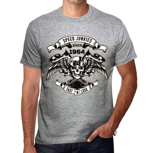 Speed Junkies Since 1964 Mens T-Shirt Grey Birthday Gift 00463 - Grey / S - Casual