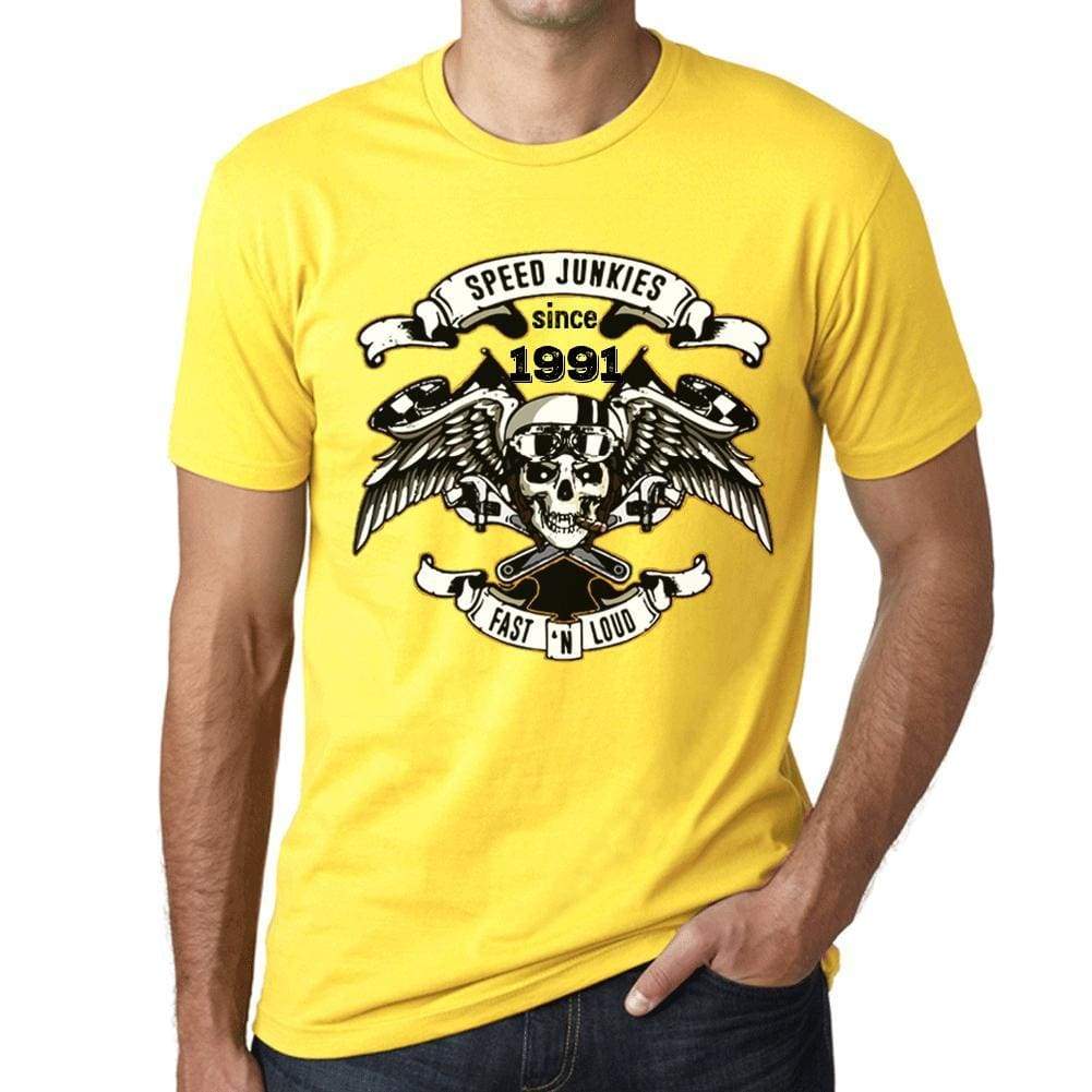 Speed Junkies Since 1991 Mens T-Shirt Yellow Birthday Gift 00465 - Yellow / Xs - Casual