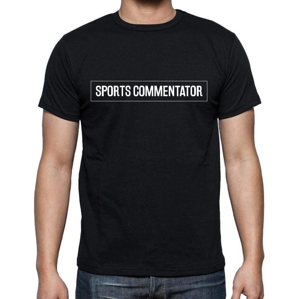 Sports Commentator T Shirt Mens T-Shirt Occupation S Size Black Cotton - T-Shirt