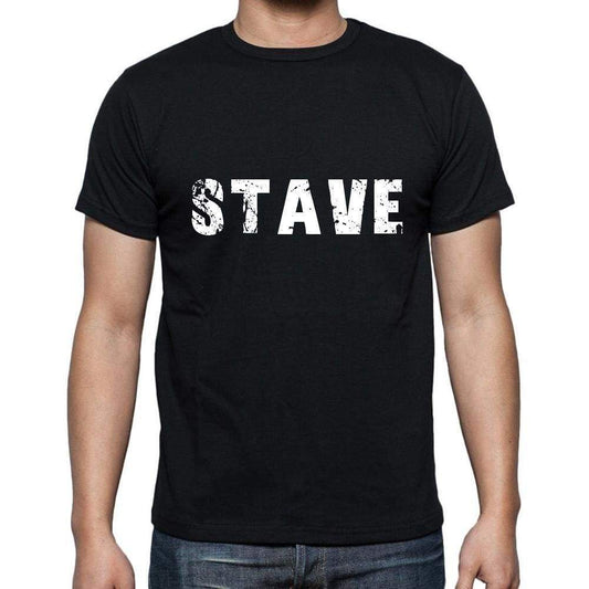 Stave Mens Short Sleeve Round Neck T-Shirt 5 Letters Black Word 00006 - Casual