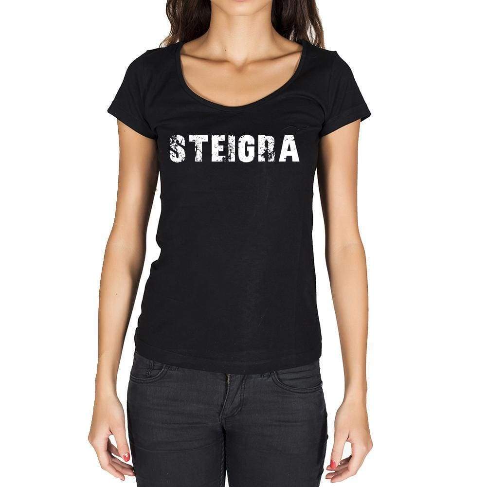 Steigra German Cities Black Womens Short Sleeve Round Neck T-Shirt 00002 - Casual