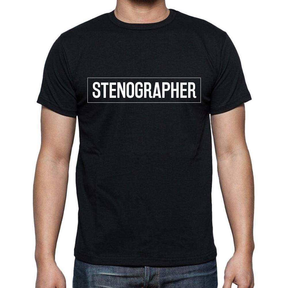 Stenographer T Shirt Mens T-Shirt Occupation S Size Black Cotton - T-Shirt