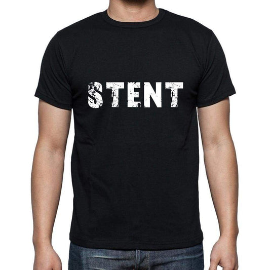 Stent Mens Short Sleeve Round Neck T-Shirt 5 Letters Black Word 00006 - Casual