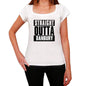 Straight Outta Danbury Womens Short Sleeve Round Neck T-Shirt 00026 - White / Xs - Casual