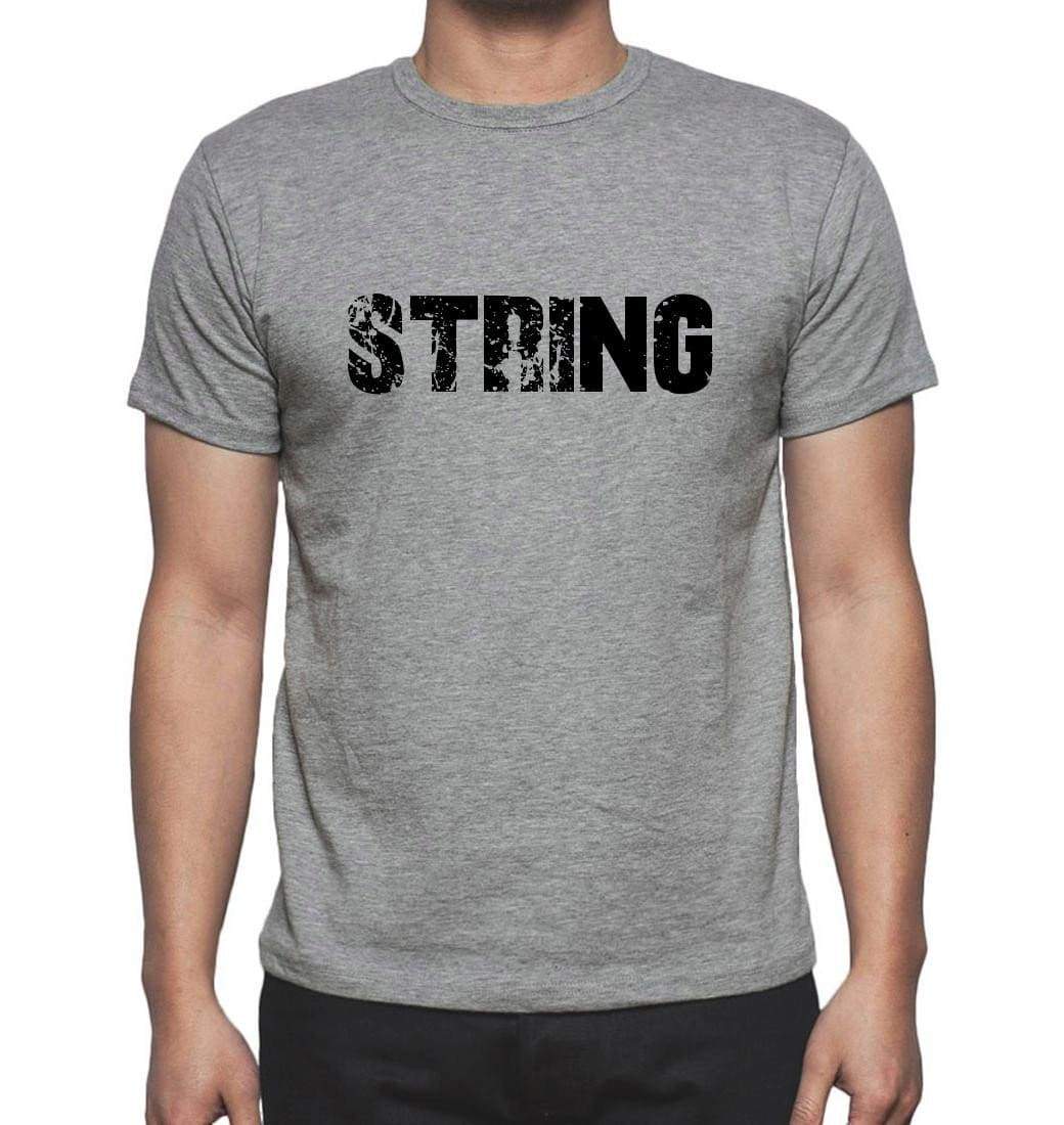 String Grey Mens Short Sleeve Round Neck T-Shirt 00018 - Grey / S - Casual