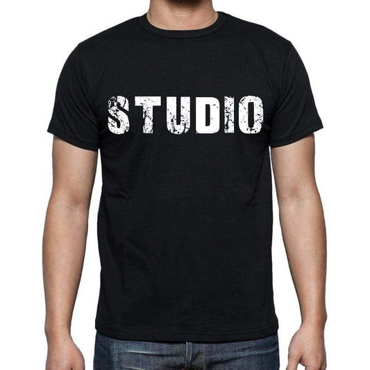 Studio Mens Short Sleeve Round Neck T-Shirt Black T-Shirt En